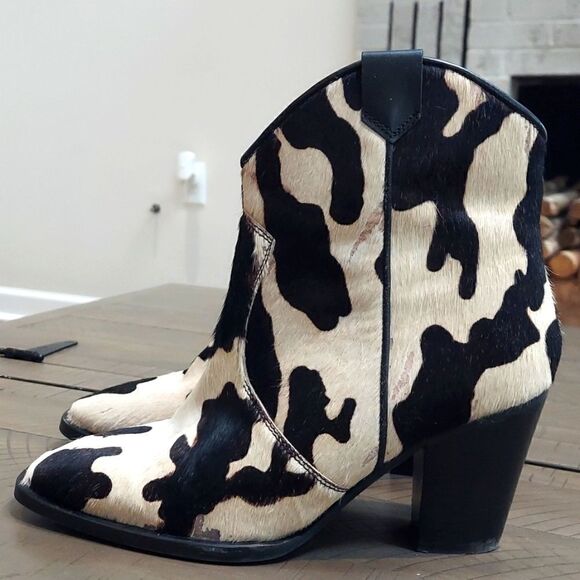 Idyllwind Calf Hair Cow Print Cowboy Booties Sz 8 - Picture 4 of 15